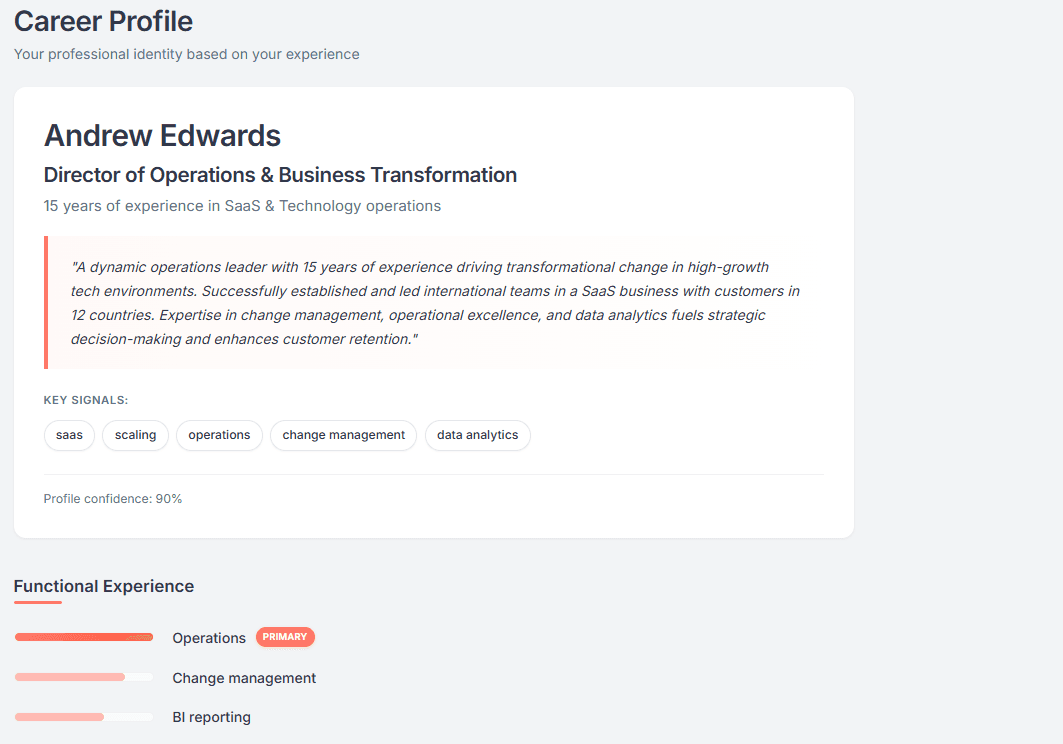 Build your Career Identity screenshot