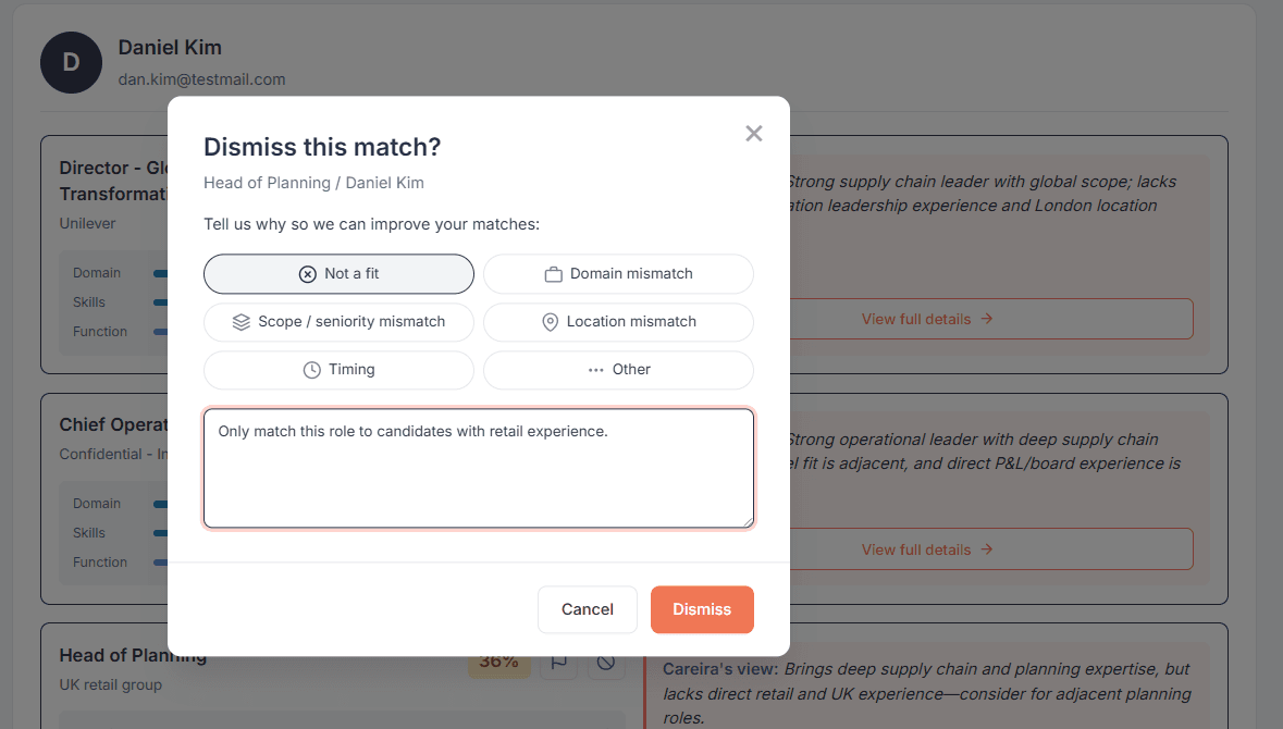 Signal-driven improvement screenshot